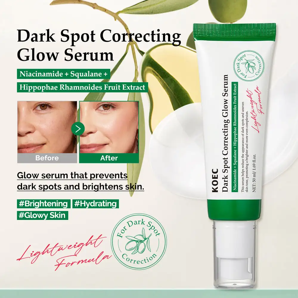 50ml Dark Spot Correcting Glow Serum Hydrating Soothing Brightening Even Skin Tone Improve Elasticity Niacinamide Squalane 3