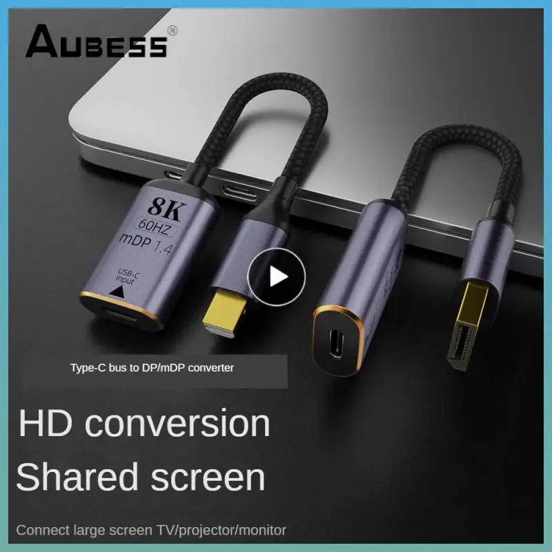 노트북 TV용 프리미엄 HDMI 호환 USB-C 비디오 어댑터, C타입 DP/미니 DP 변환기, 수-암, 8K 60Hz