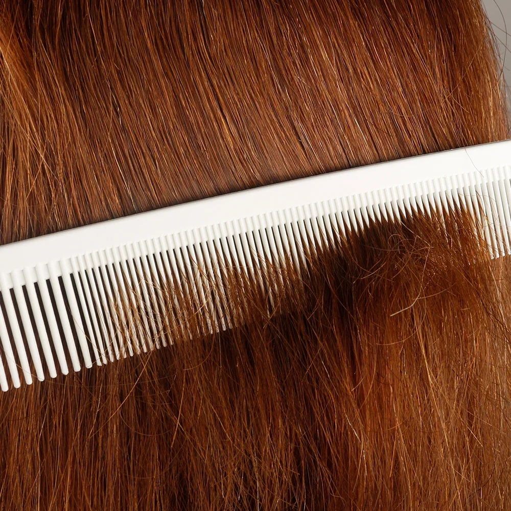 Mythus Series Carbon Antistatic White Comb For Hairdressing Long Heat Resistant Barber Haircutting Comb With Hook Design M-6500 5