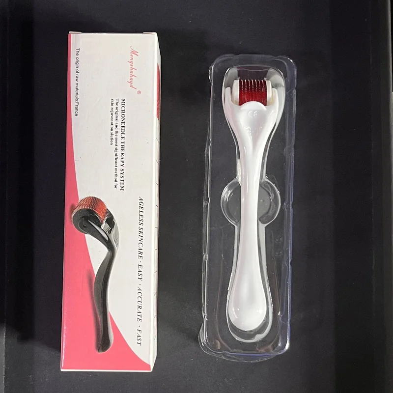 1 Pz Rullo Nero/Bianco 540 Pin Microneedling Face Roller Dermaroller Per La Cura Della Pelle 0.2Mm/0.25Mm/0.3Mm Per Scegliere