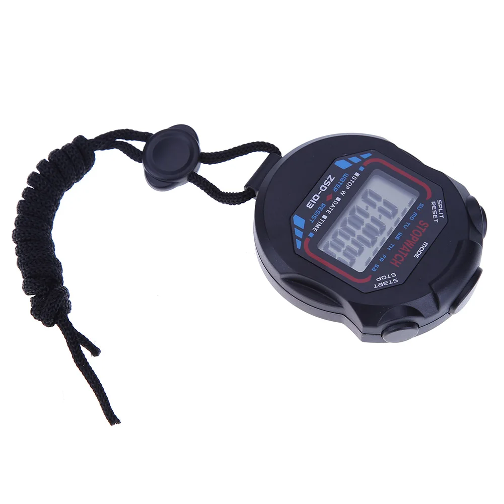 Digital Running Timer Waterproof Handheld Sports Stopwatch Electronic Multifunctional Lightweight Practical  with Strap