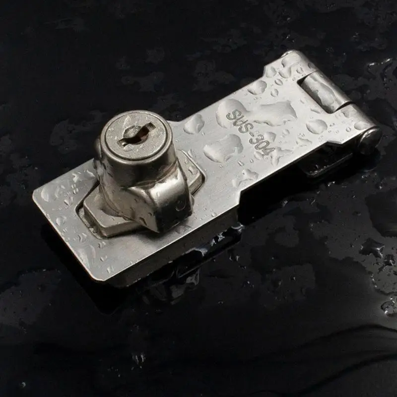 Stainless Steel Cabinet Lock Keyed Hasp Security for Desks Cupboards Tool Boxes