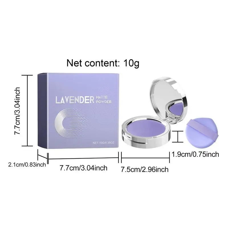 Lavender Matte Powder Make Up Face Powder Brighten Oil-control Nude Makeup Pressed Foundation Makeup Base Cosmetics