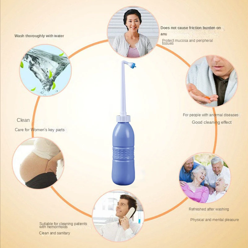 650mL Portable Bidet Travel Handheld Bidet Bottle with Retractable Spray Nozzle for Hygiene Cleansing Personal Care Women's 5