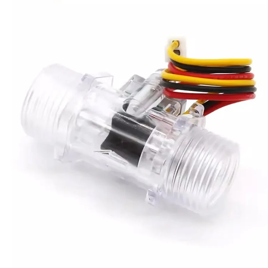 DN15 Hall Water Flow Sensor G1/2 Transparent Visual Turbine Flow Meter Nylon Liq