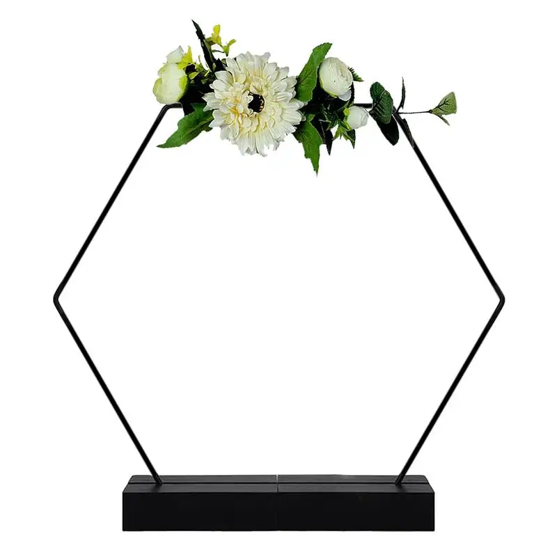 

Центральные части обруча для свадьбы, декоративное шестигранное металлическое цветочное обруч, центральное украшение стола для рождества, искусственное украшение своими руками