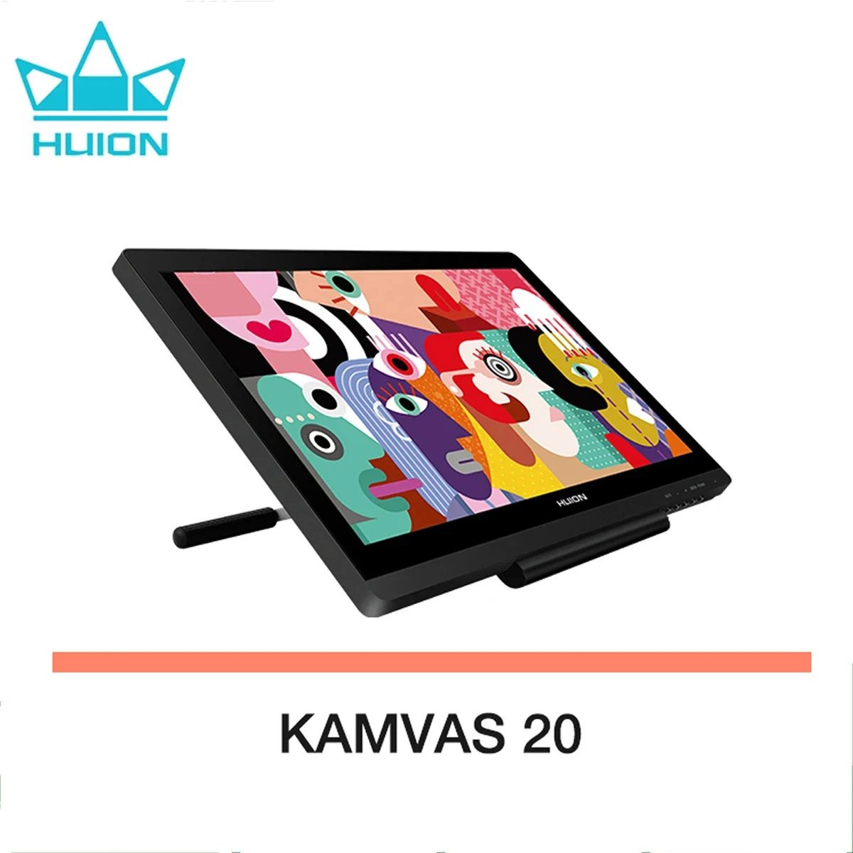 Kamvas 20 Huion Graphics Tablets AG Glass Screen 19.5 Inch Drawing Tablet Display 120% sRGB Tilt Function Battery-Free Stylus