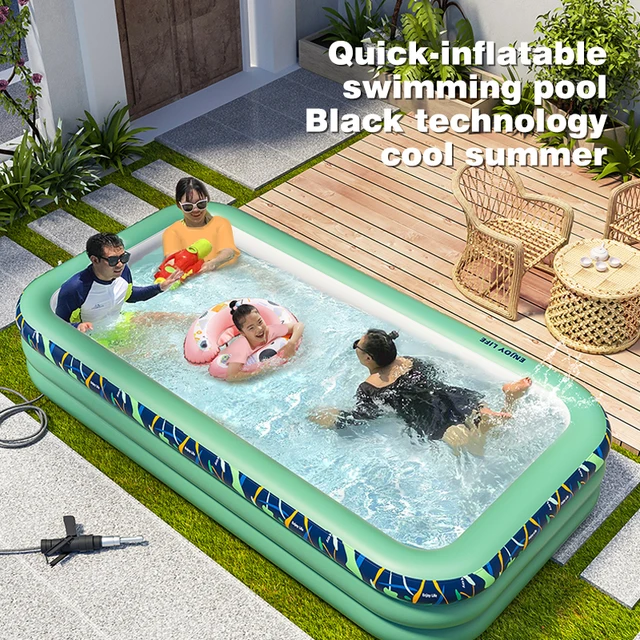 3M Big Inflatable Large Pools for Family Swimming Pool Rectangular Swimming PVC Pool Bathing Outdoor Children's Day Gifts 3