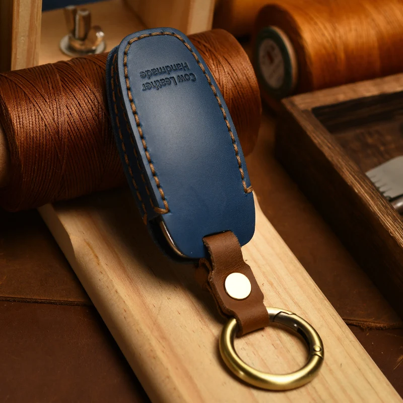 Premium Genuine Leather Key Holder - Handmade Cowhide Protector