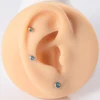 12Pairs Surgical SteelTragus Cartilage Stud 3&4mm CZ Gem Ear Piercing For Ear Piercing Gun 6
