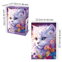 300pcs Hand Painted Cat Velvet Material Floor Jigsaw Puzzles for Adults Home Decor Games Family Fun Educational Toys for Kids 2