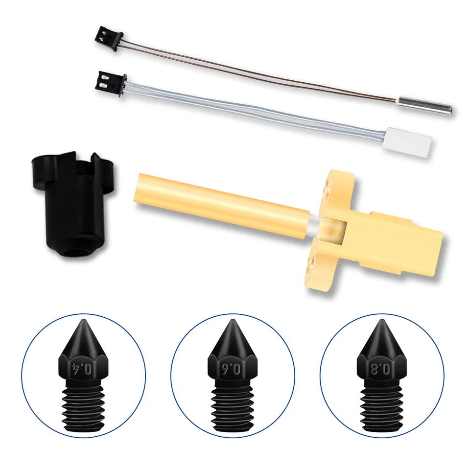RJX 10pcs 3D Printer MK8 Brass Nozzles 0.3/0.4/0.5/0.6/0.8mm Stainless