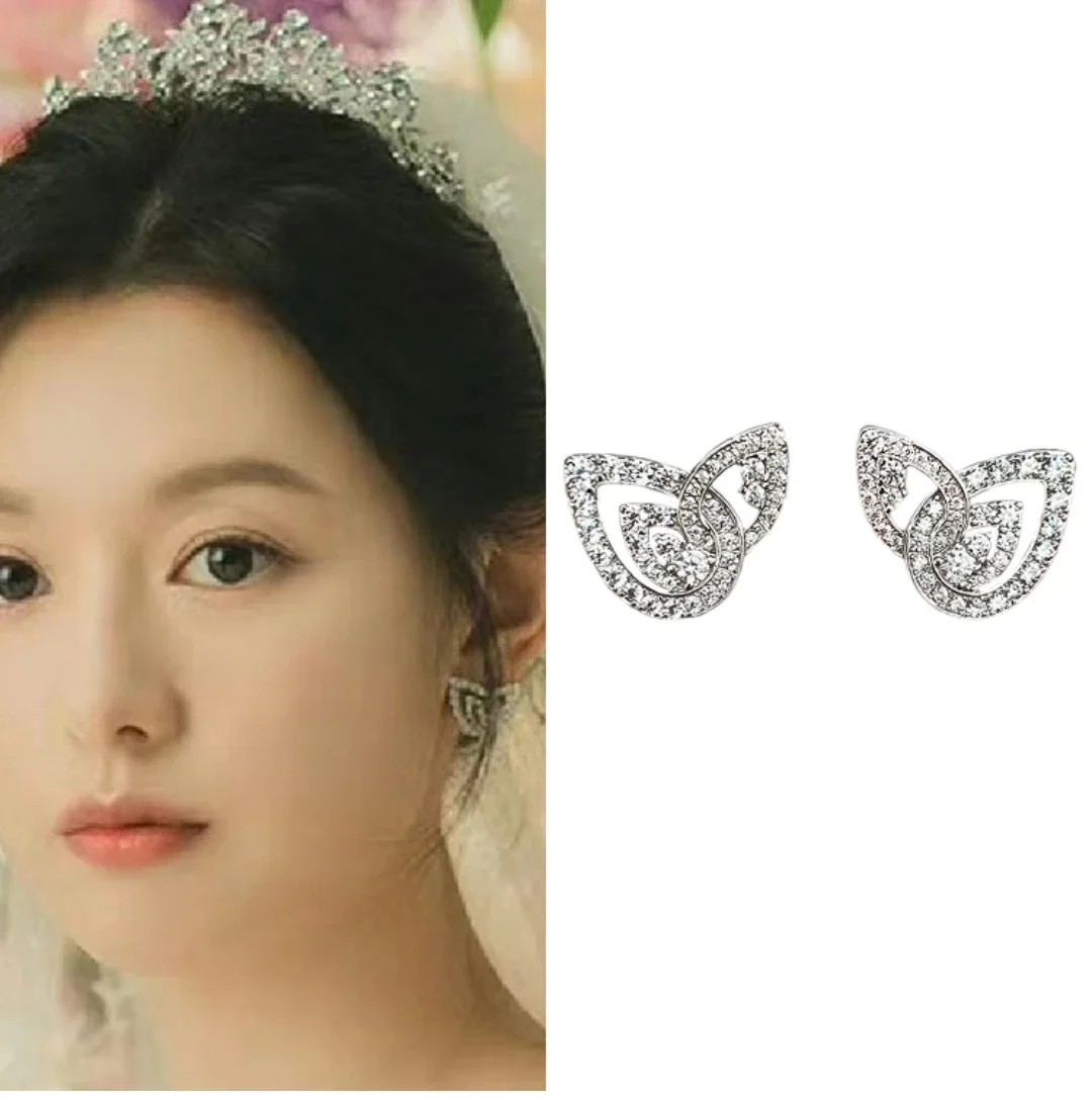 Korean Drama Tears Queen Kim Chih Woon's Same Style Earrings  Versatile Style  Zircon Water Drops Love Accessories Jewelry Gifts рок umc mercury uk tears for fears the seeds of love