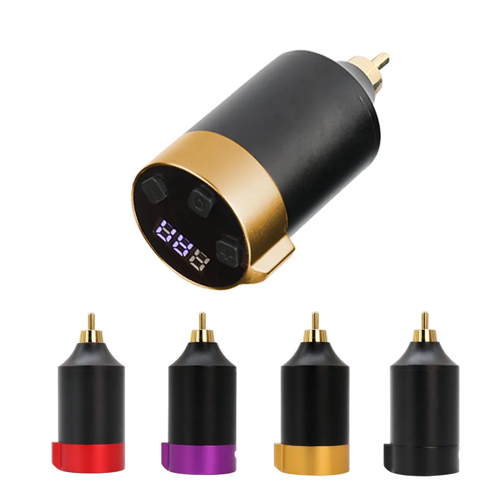 

1500mAh Wireless Tattoo Battery Mini Tattoo Power Supply RCA Interface With Fast Charging Cable For Rotary Tattoo Machine Pen