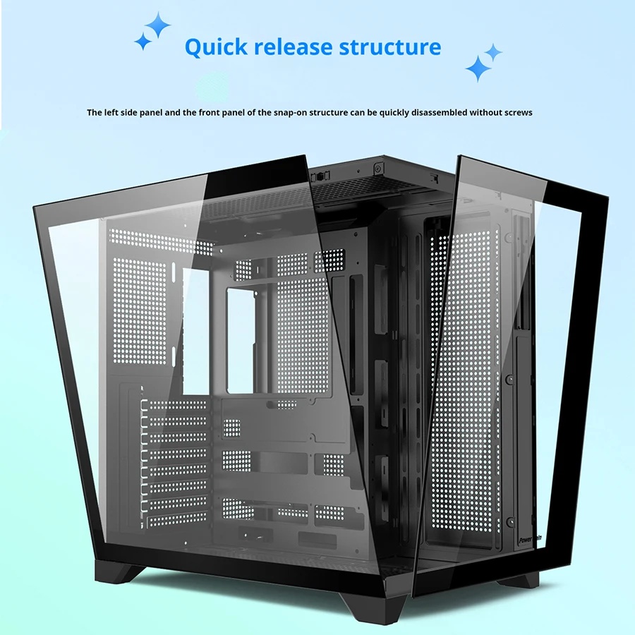 POWER TRAIN Gaming PC Case Dreamland PRO, ATX Motherboard Support, 360 Water Cooling Compatible, Sea View Room Design, Double Sided Glass, Gaming Computer Chassis - Image 2