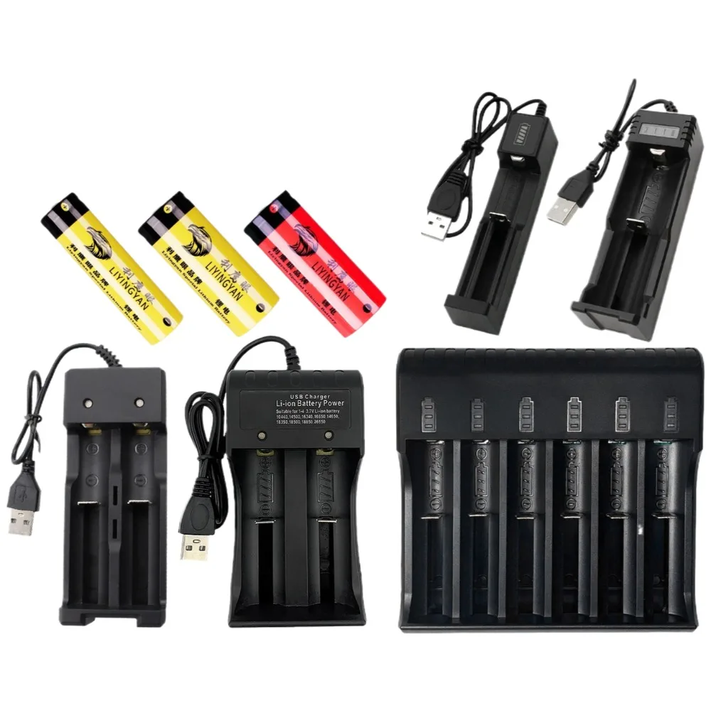 Demiawaking USB Ladegerät Für Wiederaufladbare Akkus – 1 Slot, Mit LED-Display, Schnellladung, Kompatibel Mit 18650, 26650, 14500 & Mehr, Inkl. USB-Kabel