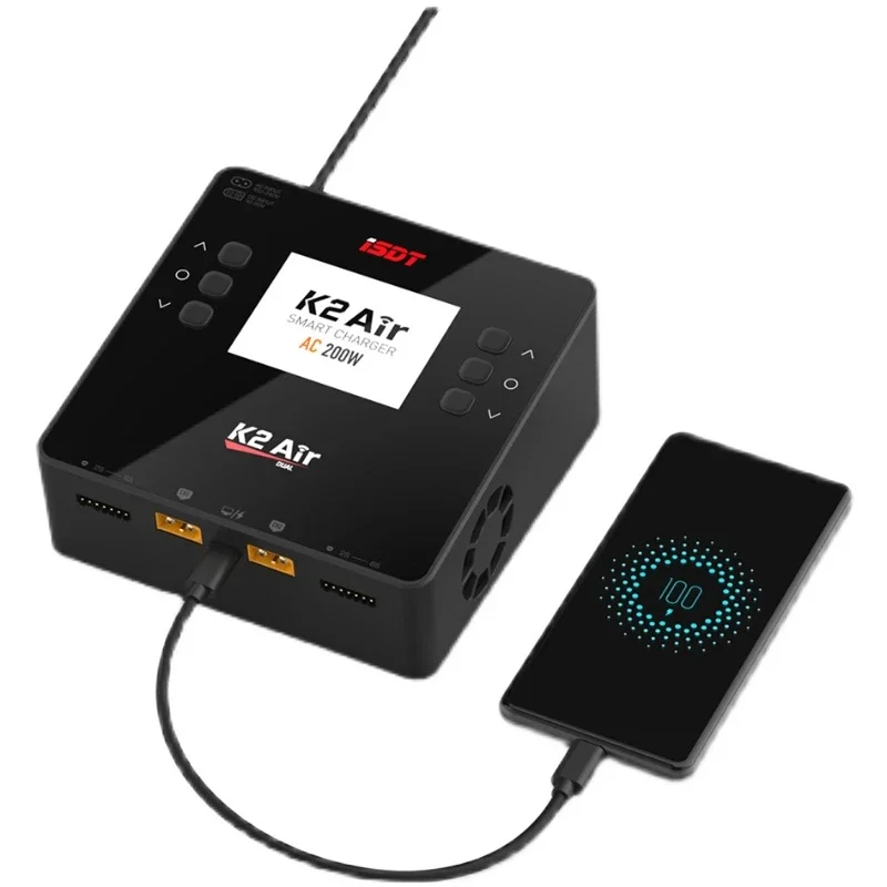 

ISDT K2 Air AC 200W DC 500Wx2 20A Dual Channel Balance Lipo Charger Discharger for Lipo NiMh Pb Battery