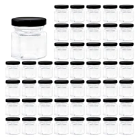 Mini Hexagon Glass Jars, Honey Jars Small Spice Jars with Black Lids  for Jam, Homemade Projects, Gifts, Wedding Party Favors 1