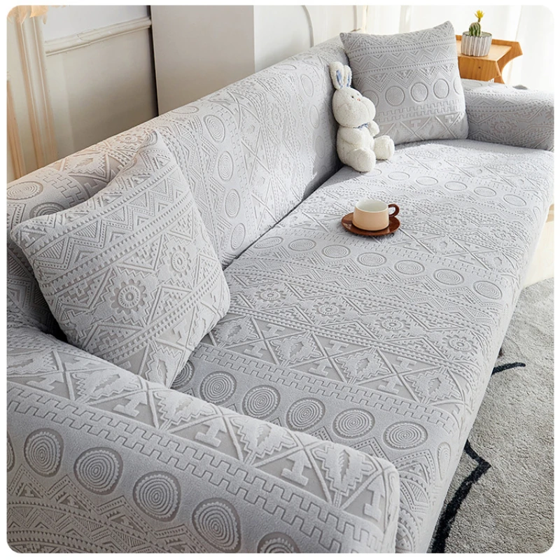 

Jacquard Velvet Stretch Sofa Covers Living Room Solid Color Sofa Seat Couch Slipcover Furniture Protector Universal Sofa Case