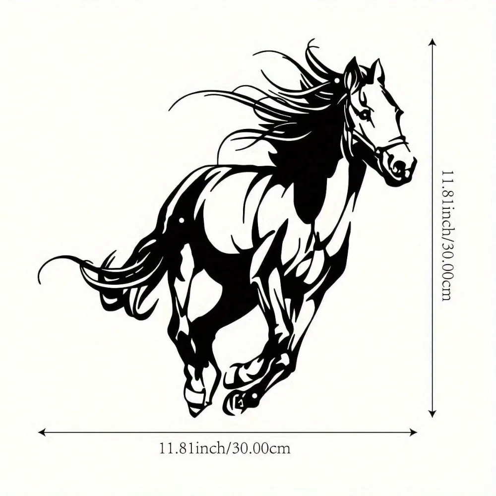 Elegant Black 3D Horse Metal Wall Art - Modern Farmhouse Décor