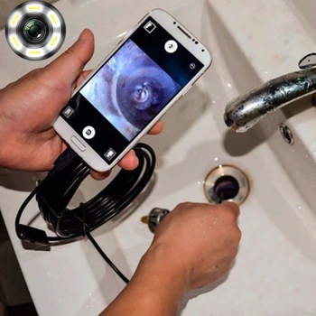 7 MM IP67 Waterproof Endoscope Camera 6 LEDs Adjustable USB Android Flexible Inspection Borescope Cameras for Phone PC 1