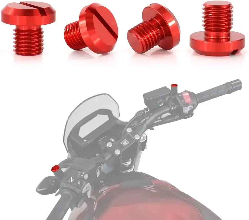 Cnc M8 * 1.25 Per Super Soco Cux 2019 2020 2021 2022 2023 Red Motorycle Side Mirror Hole Blanking Plug Cover Cap Per 821 2014-2018