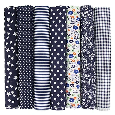 7-Piece Colorful Cotton Patchwork Fabric Set