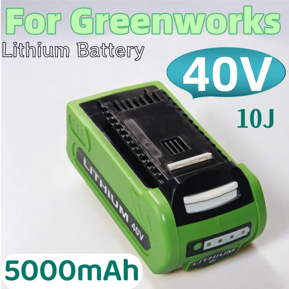 

40V 5000mAh Rechargeable Lithium Battery for Greenworks 29462 29472 29282G-Max Gmax LawnmoWer Power Tools