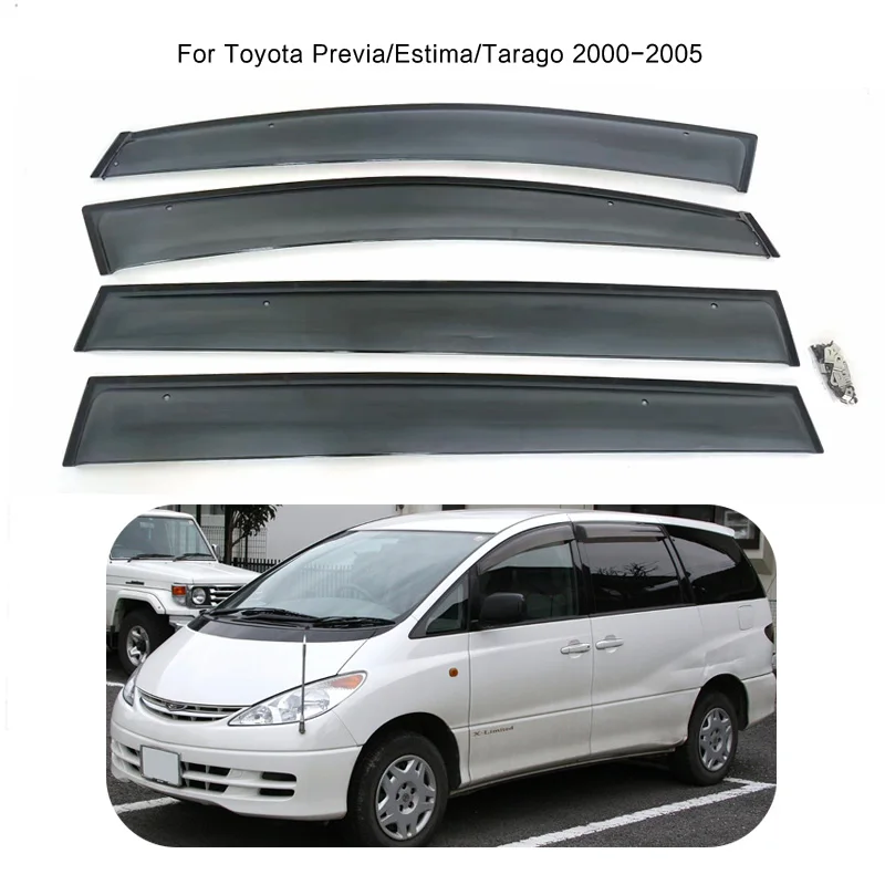 For Toyota Previa/Estima/Tarago 2001 2003 2004 2005 Accessories Door Window Vent Deflectors Weather Shield Rain Guards