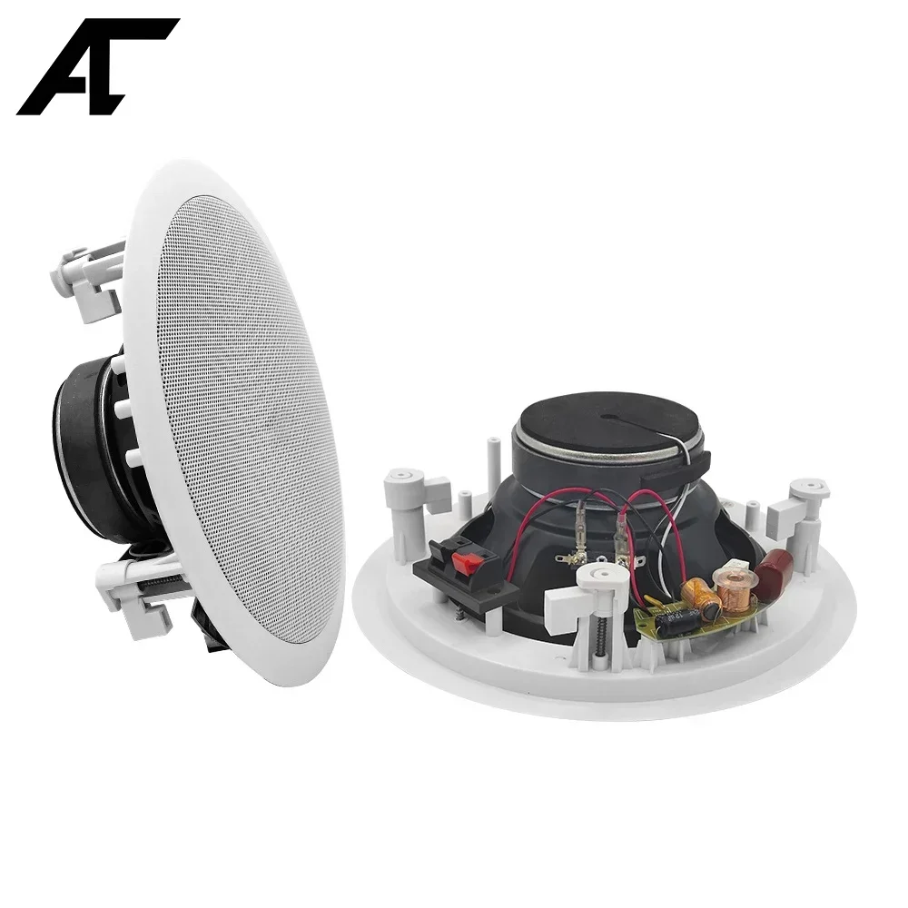 8'' Coaxial Ceiling Speaker 40W Built-in Class-D Loudspeaker PA System HiFi Stereo Sound 40W Home Music Party Audio APP Control