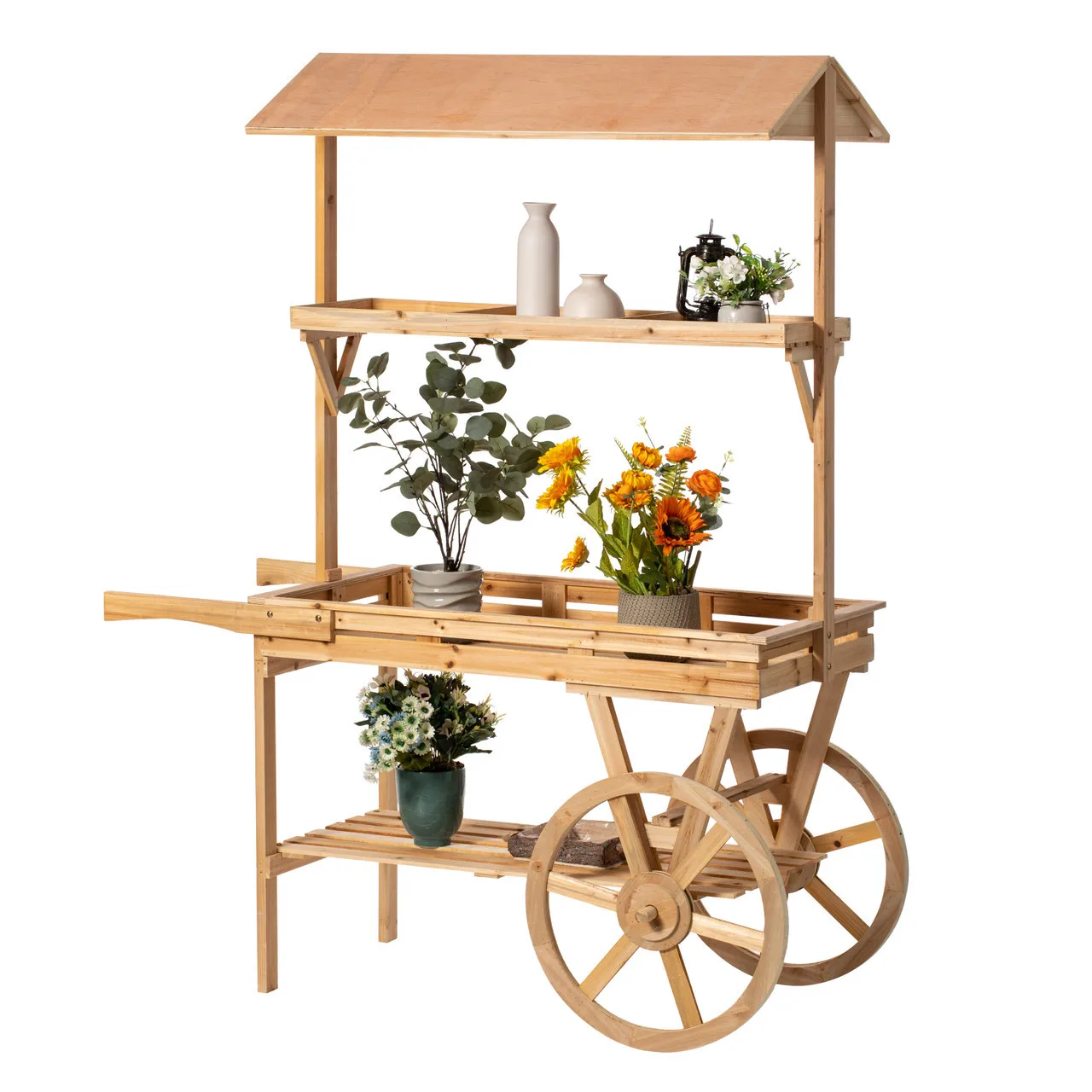 Place A Stall for Sale Float Trolley Flower Room Window Shelf Display Flower Stand Old Ornament