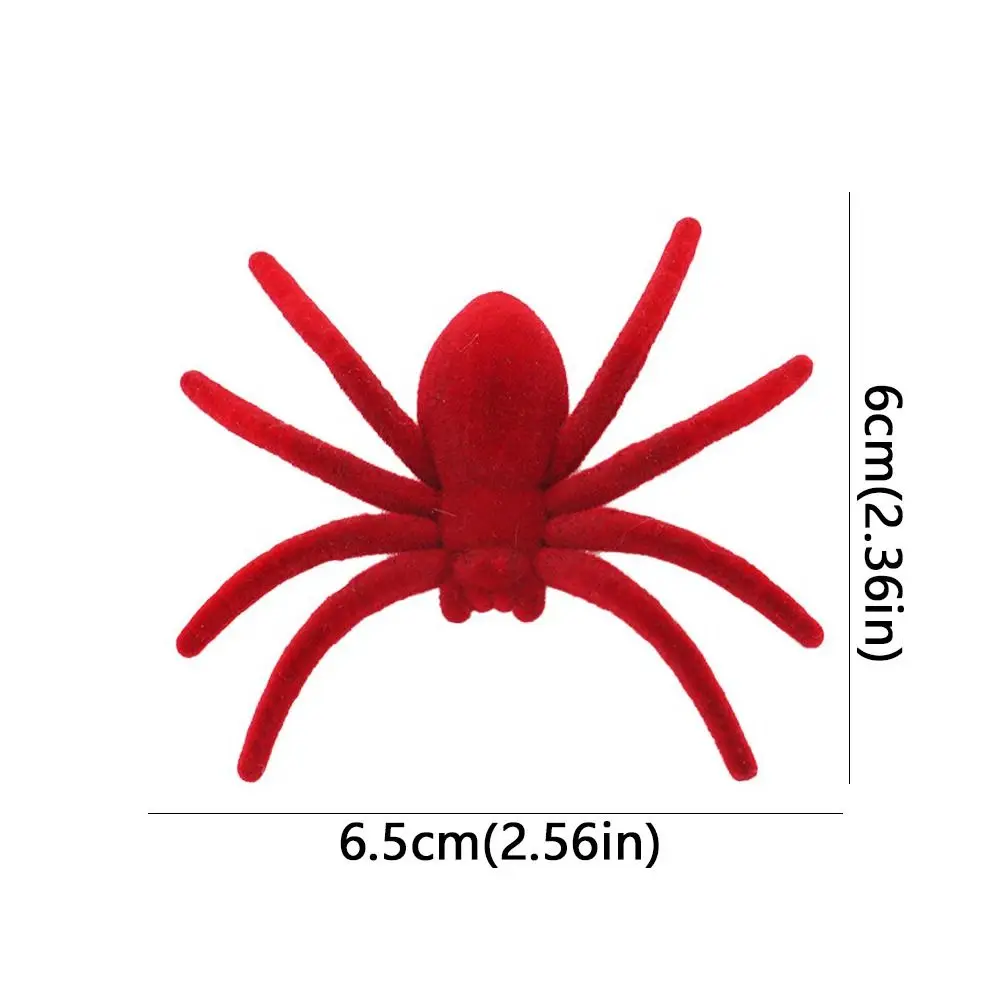 10PCS Spider Model Mini Halloween Plush Spider Simulation Scary Fake 3D Spider Toy Realistic Artificial Spider Outdoor Yard