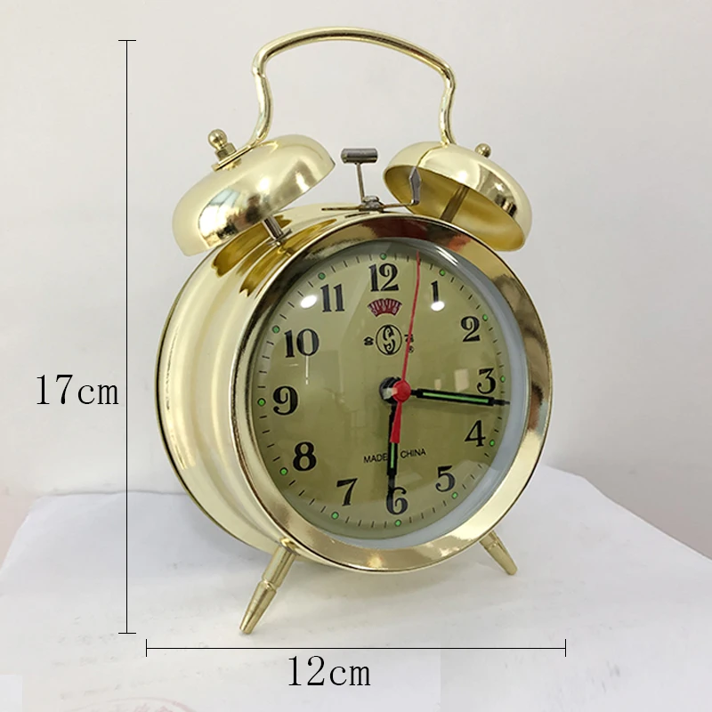 Sveglia meccanica in metallo orologio da comodino Vintage orologio da comodino silenzioso orologi d'oro pulcino beccare riso oggetti antichi arredamento di lusso  15