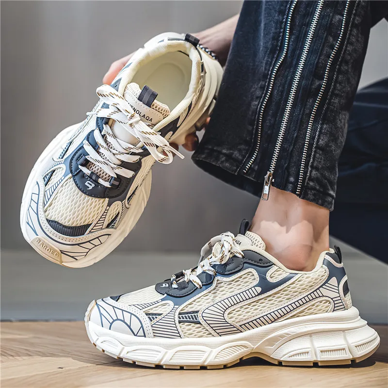 Fashion Men's Shoes Mesh Breathable Casual Shoes Designer Platform Sneakers Comfort Running Shoes Men Trainer Tenis Masculino 2