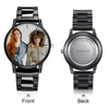 Personal Mark Black Tone Stainless Steel Classic Men's Wristwatch Customized Family Photo Picture Watch Gift relogio 2