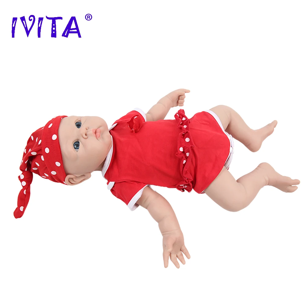IVITA WG1525 47cm 3.29kg 100% Silicone Reborn Baby Doll Realistic Unpainted Girl Dolls with Eyes Baby DIY Blank Children Toys 5