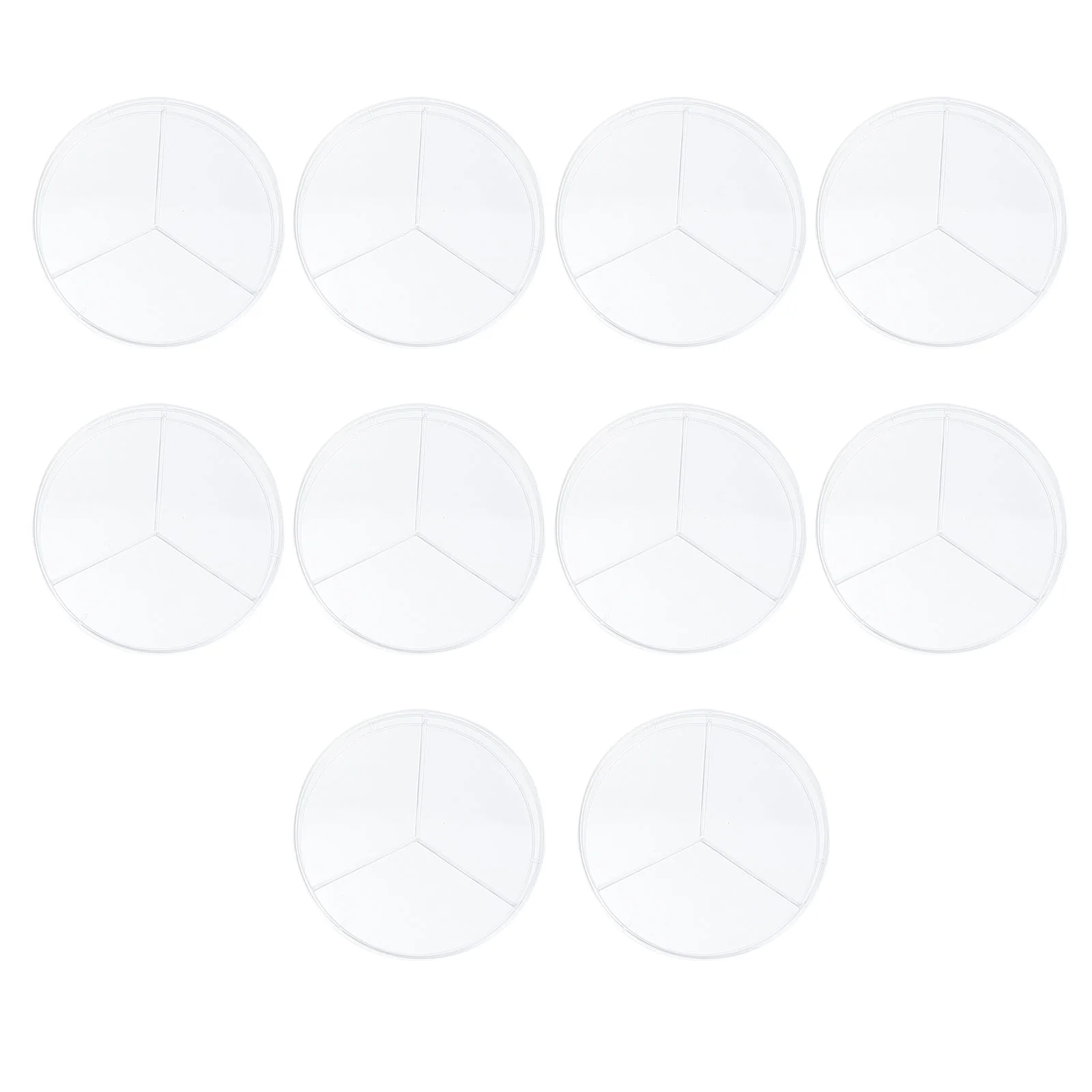 

10 Pcs Three Compartments Petri Dish Small Cell Culture Transparent Disheseses Grid