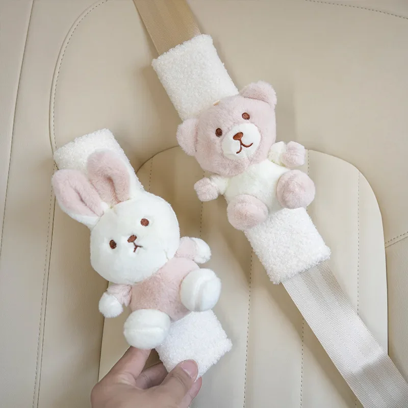 Cartoon Car Seat Belt Shoulder Protector Cute Lamb Fleece Car Shoulder Protector Cover Motors Shoulder Protector