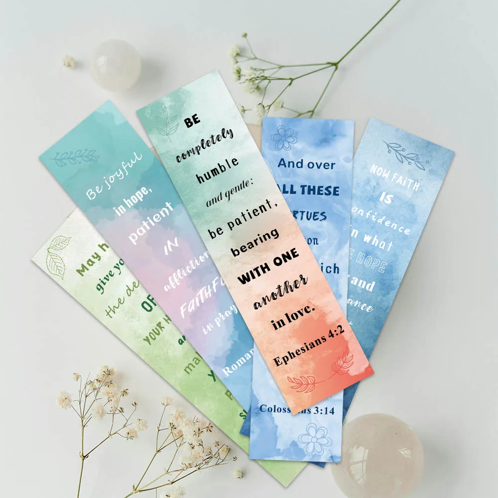 30pcs Colorful Aesthetic Bible Verse Paper Bookmarks For Students Readers DIY Book Club Library Office Page Markers