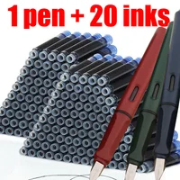 21PCS/SET Posture Correction M20 Fountain Pen Plastic Frosted Blue Red Green Nib Stationery Office School Supplies Writing Gift 1