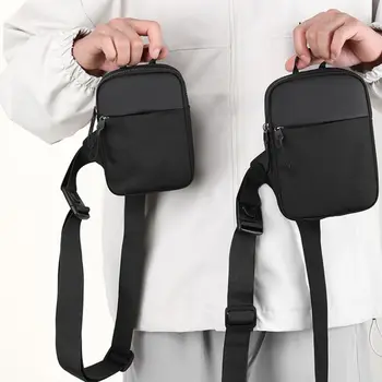 Borsa da petto da uomo Borse a tracolla a tracolla in tela piccola moda per uomo Mini borsa da uomo in tessuto con tracolla sportiva per telefono incrociato