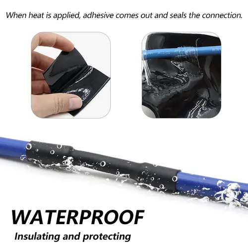 3:1 Black With Glue Heat Shrink Tube Dual Wall Tubing 1.6 ~ 50mm Diameter Polyolefin Insulated Adhesive Lined Shrink Wrap Sleeve - Image 3
