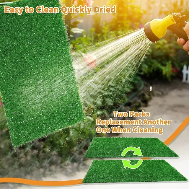 Artificial Turf Dog Potty Training Mat Reusable Grass Rug Replacement Turf Outdoor Lawn Mat Easy To Clean for Balcony Garden 5