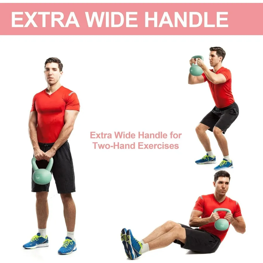 Soft Kettlebell - Weight Options for 25 LB Strength Training Kettlebells Weight Iron Sand Filled Shock-Proof Hand Weights for Wo