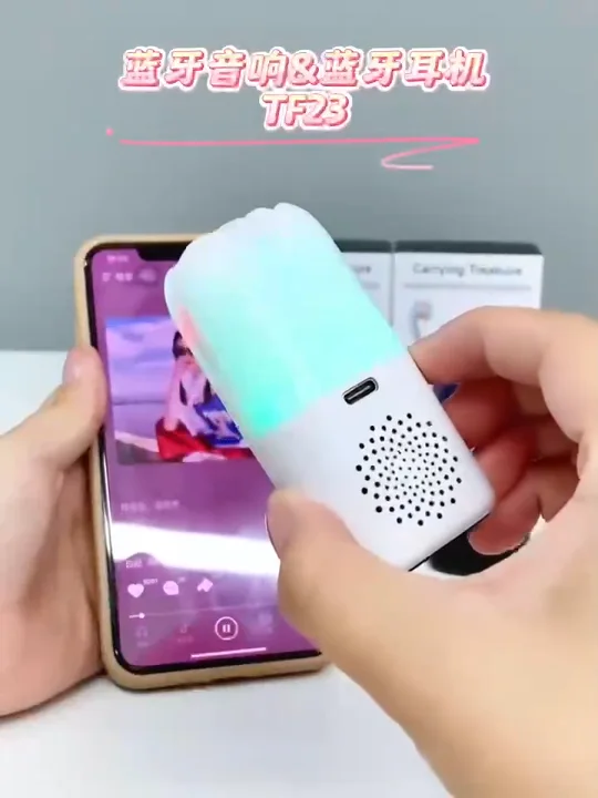 TF23 Pro 2 in 1 TWS Earphones Bluetooth Speaker Colorful RGB LED Light Earphone Noise Cancelling Headphones True Wireless Earbuds