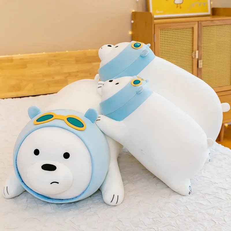MINISO We Bare Bears Lying Plush Toy Ice Bear Doll Cartoon Naked