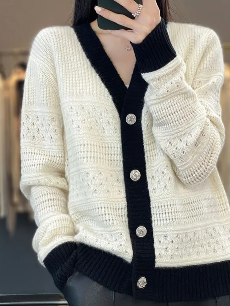 

Korean Fashion Sweaters Loose Knitted Cardigan All-match Long Sleeve Single Breasted Solid Color Knitting Cardigan New
