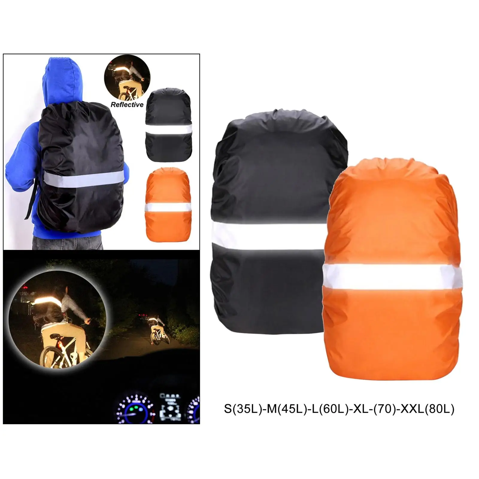 Nylon Waterproof Backpack Rain Cover for Hiking/Camping/Traveling/Outdoor Activities