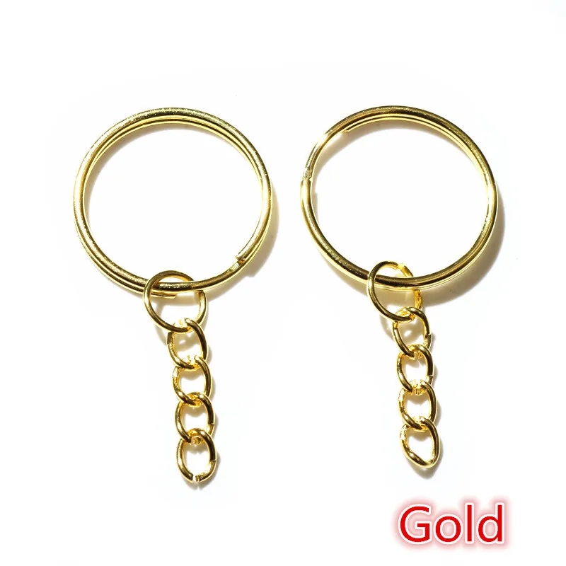 Set of 20 Stylish Gold & Silver Plated Keychains with 25mm Rings