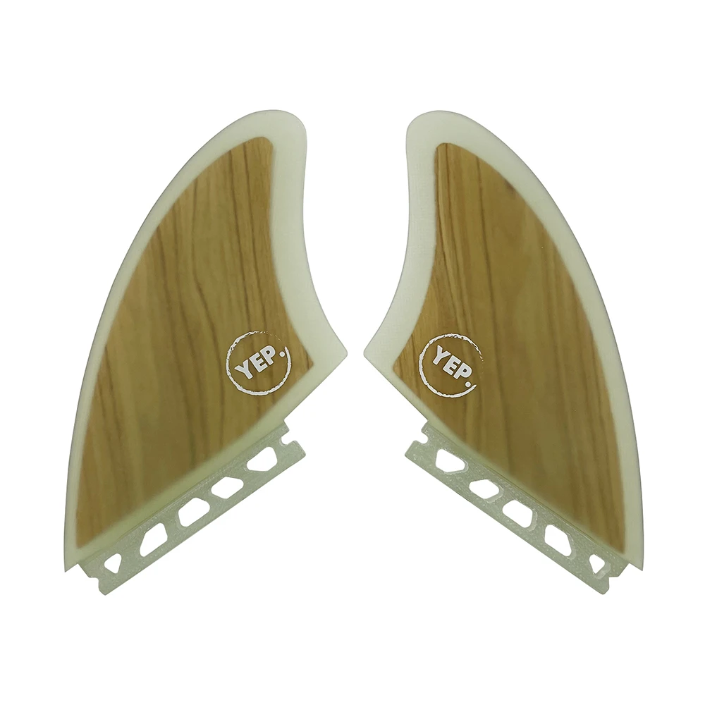 Bamboo Twin Keel UPSURF FUTURE Fins Fiberglass Surfboard
